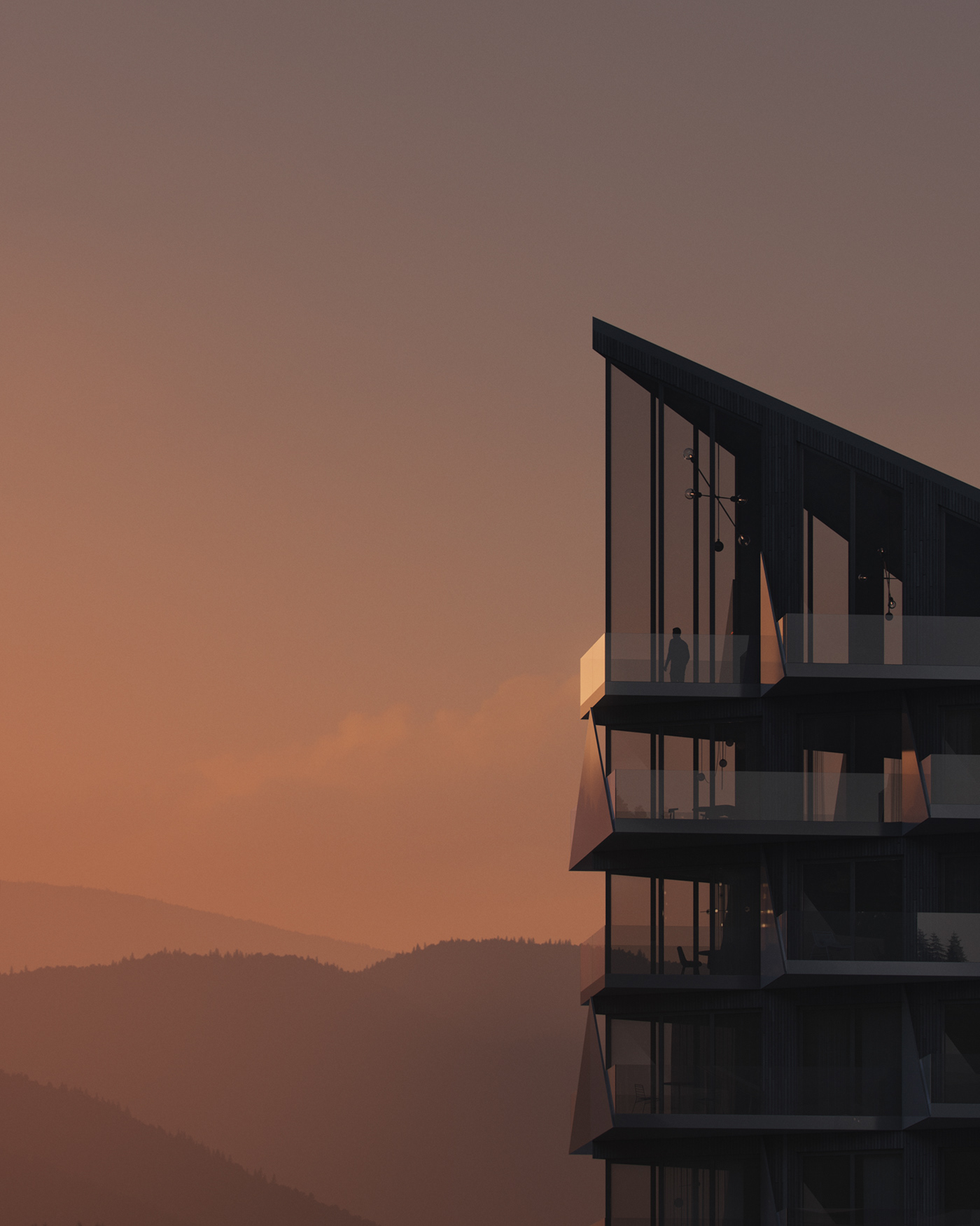 3ds max architecture Render visualization 3D archviz exterior corona mountains Landscape