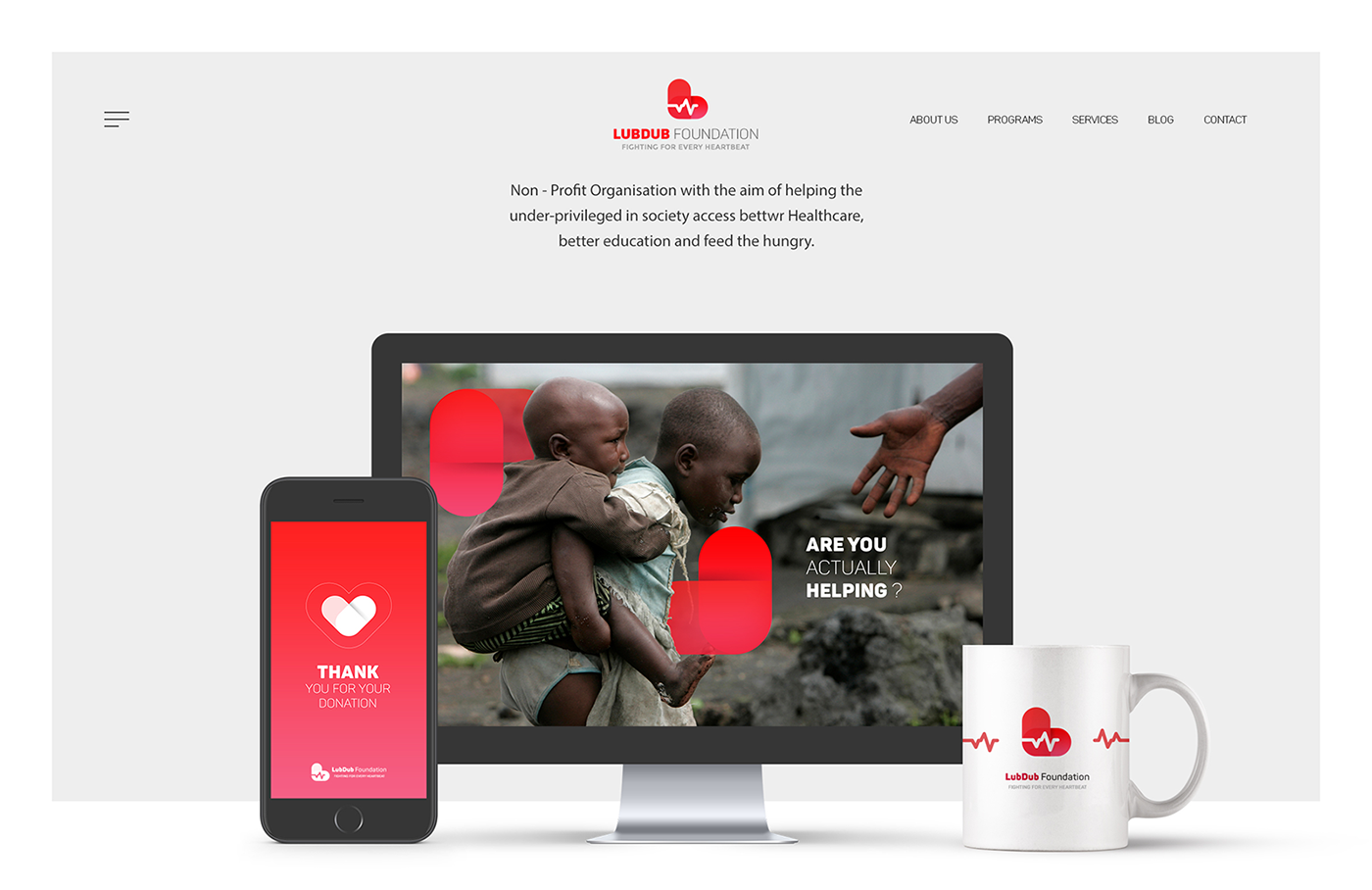 Logo Design Heart Logo heart beats foundation design africa help life branding  Advertising 