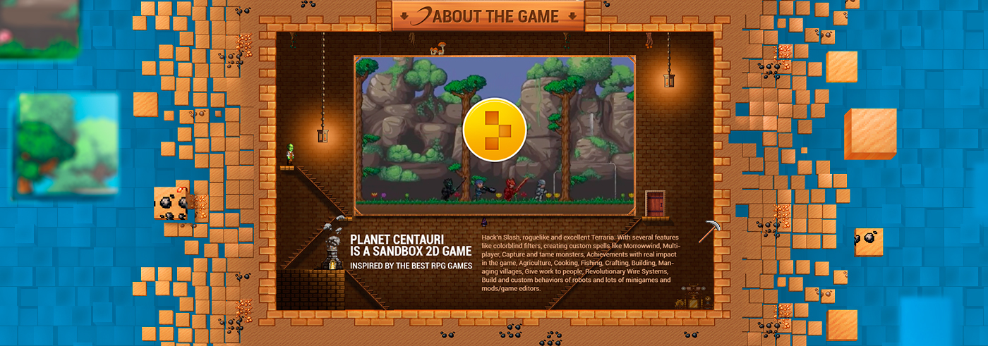 game Pixel art web-design lending