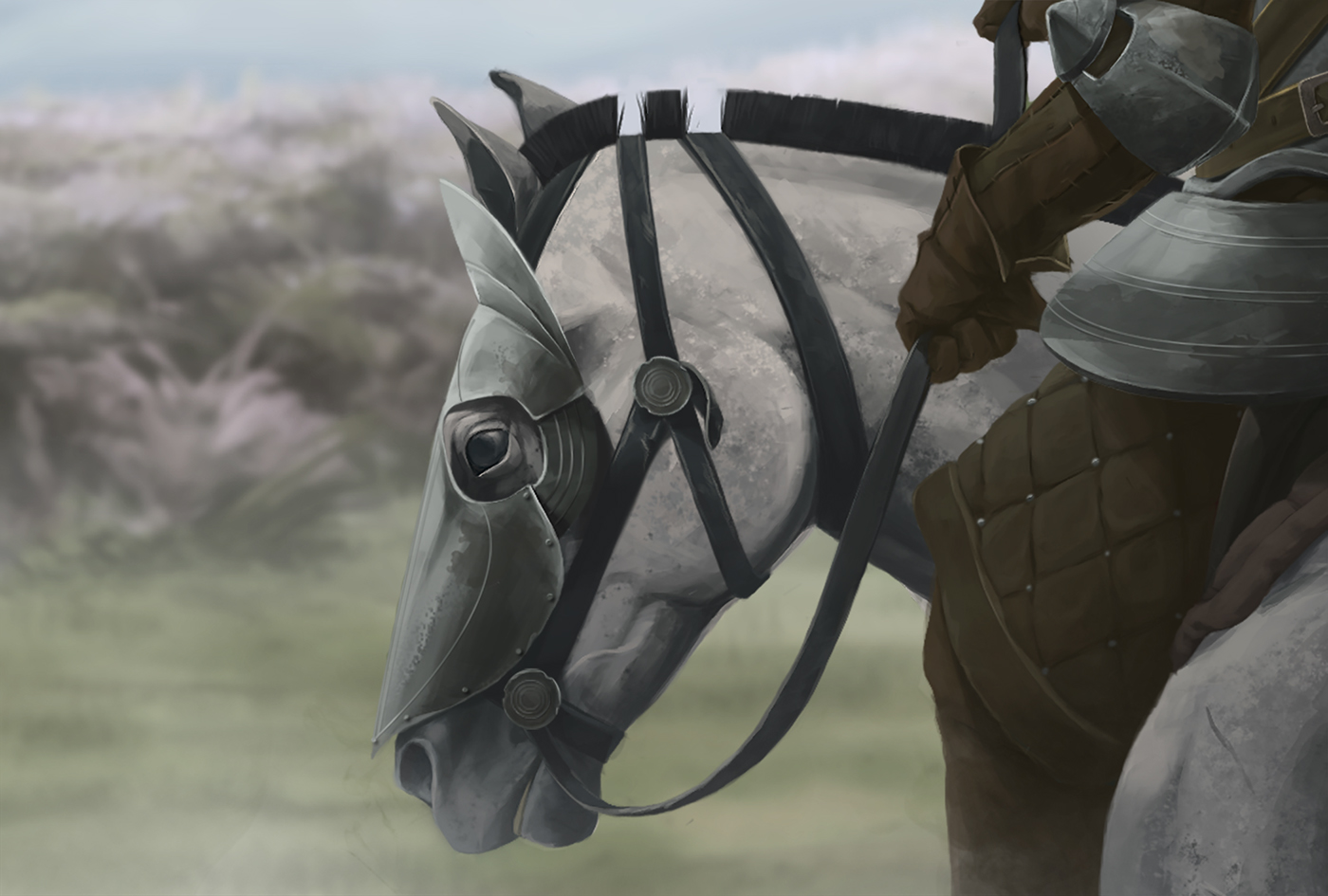 concept art fantasy art medieval horse fantasy Armor battle Character design  key art knight