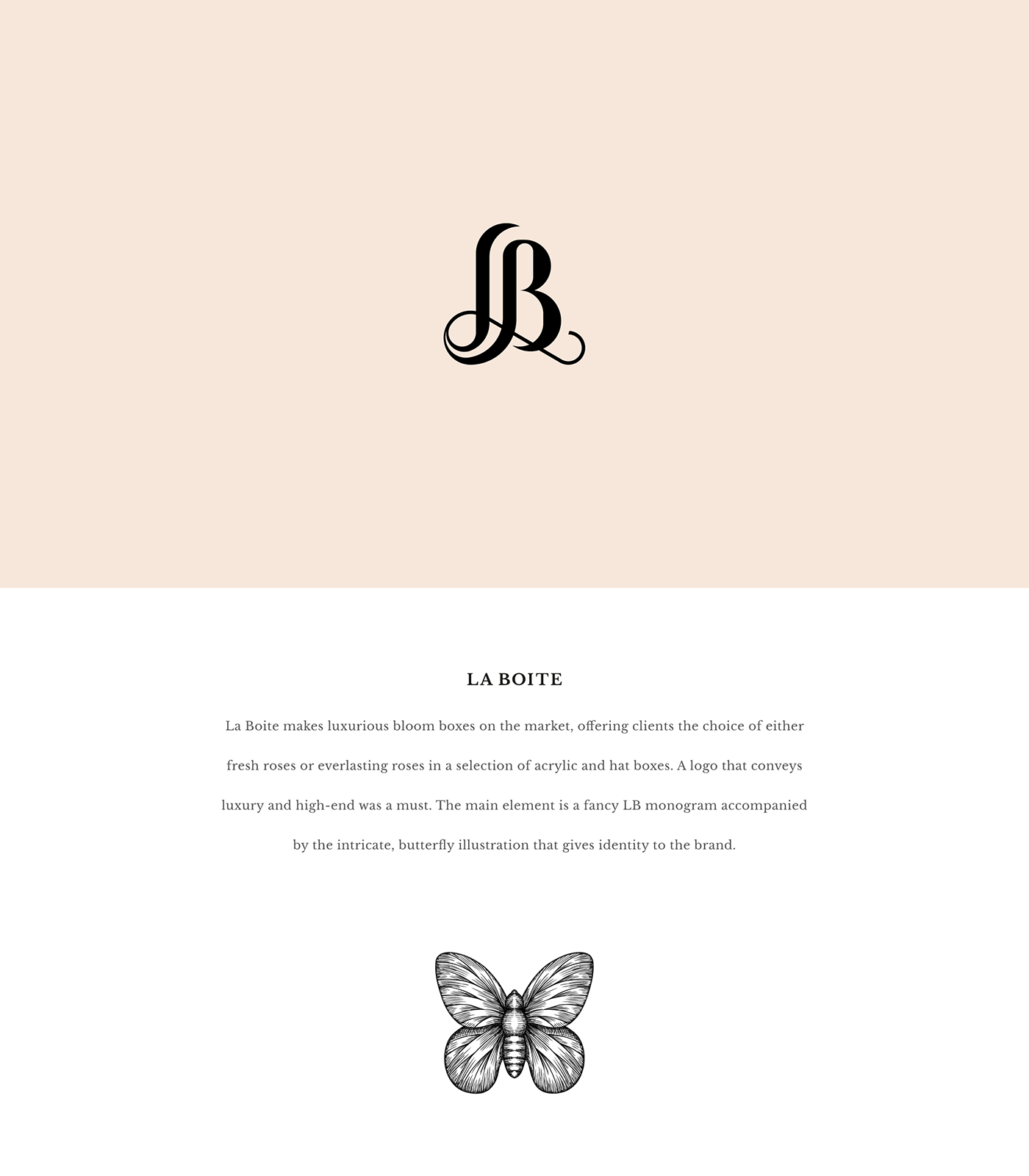 monogram butterfly crosshatching crosshatch business card floral elegant nude hand-drawn