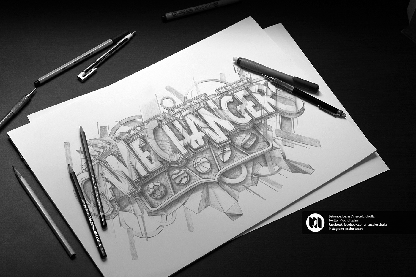 lettering 3D photoshop game design mobile