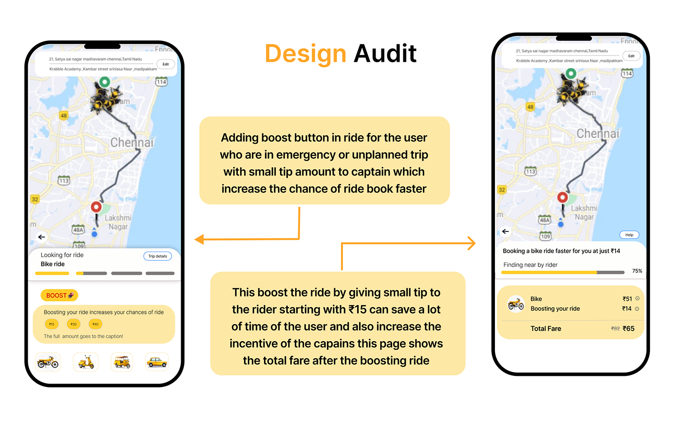 rapido UI/UX user interface Figma product design  yellow White Case Study portfolio app design