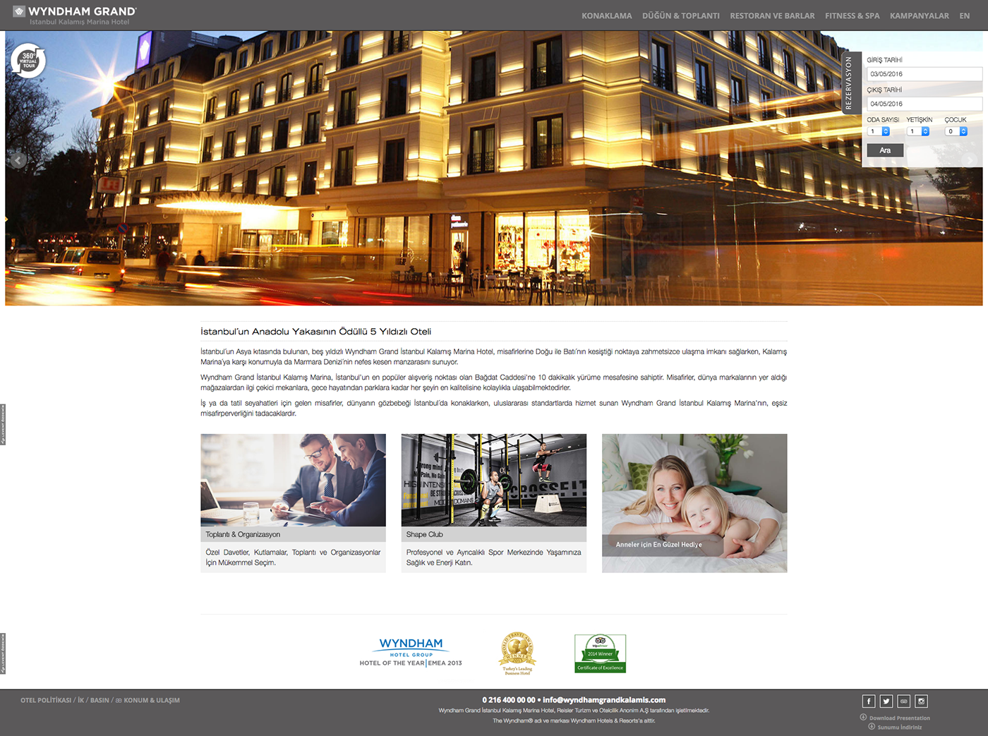 hotel otel wyndham Web site grand istanbul kalamış tourism turizm