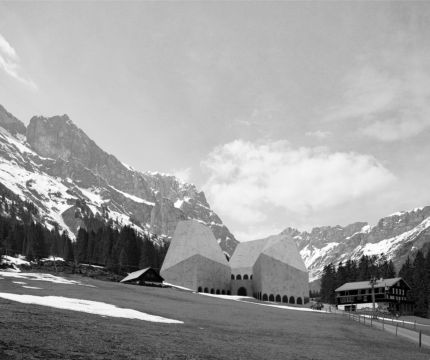 architecture Ski Resort Engelberg Ski mountains Switzerland diploma project master of architecture alps
