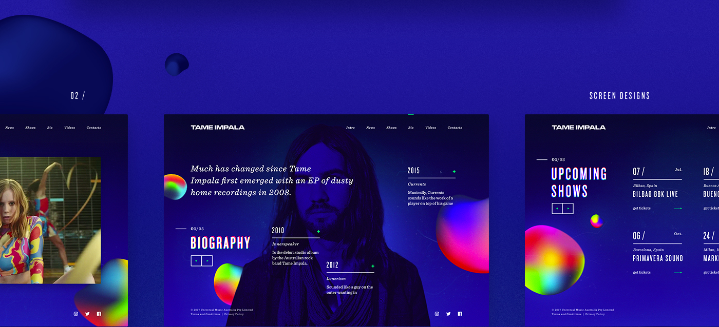 redesign concept Tame Impala ux UI interactive Website music