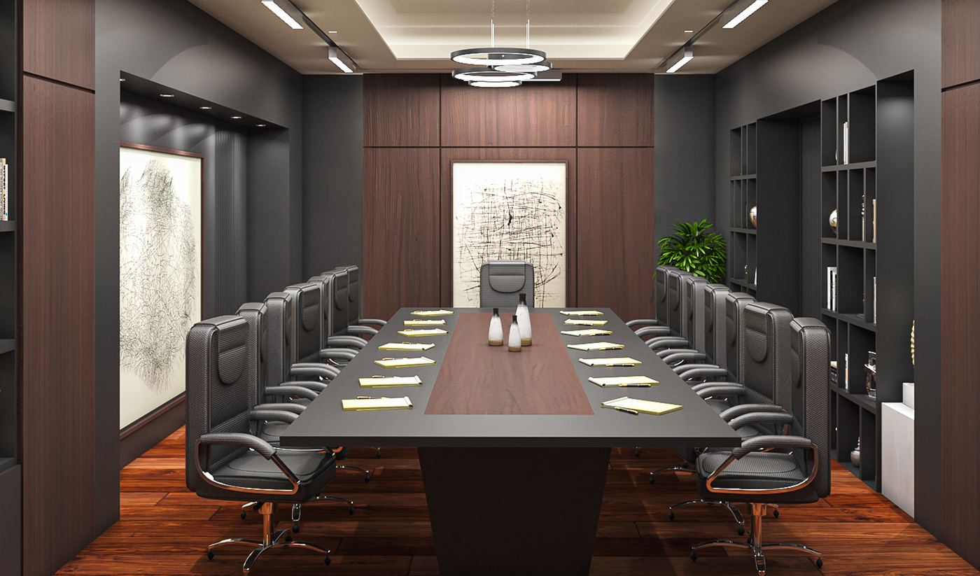 3dmax vray interior design  3ds max modern Interior meeting architecture Render design