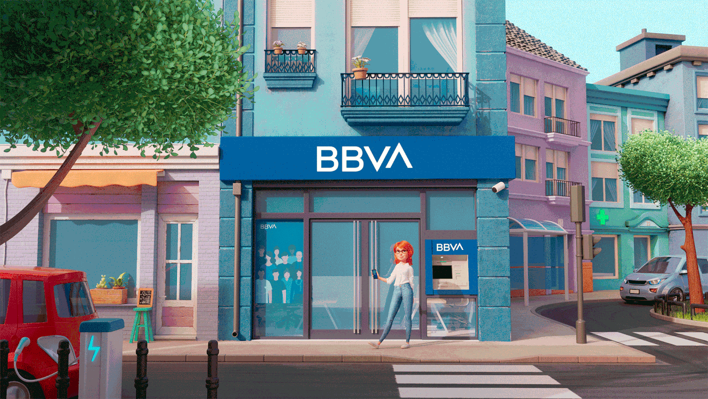 3D Bank bbva characters banking branding  ILLUSTRATION  marketing  