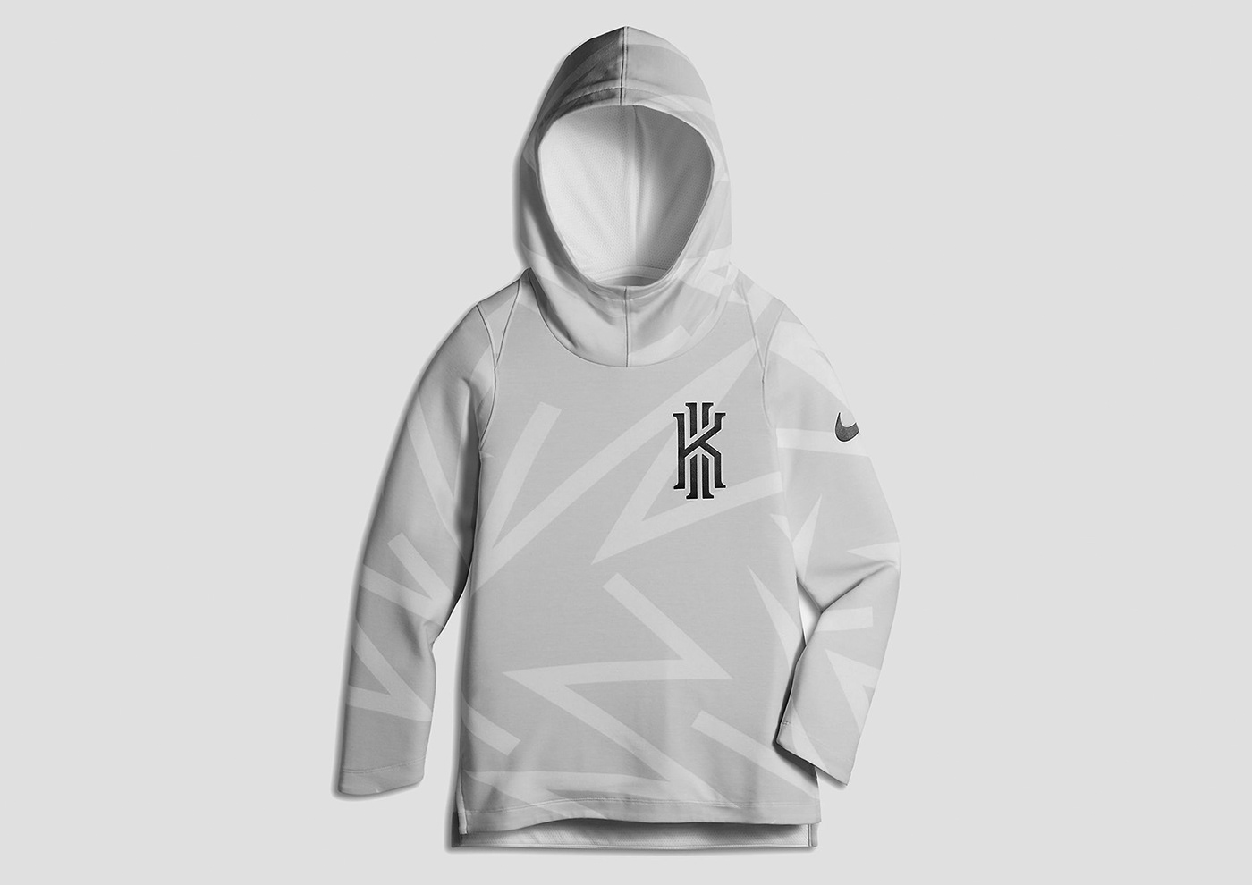 Nike basket kyrie irving hoodie texture pattern apparel design lines black & white