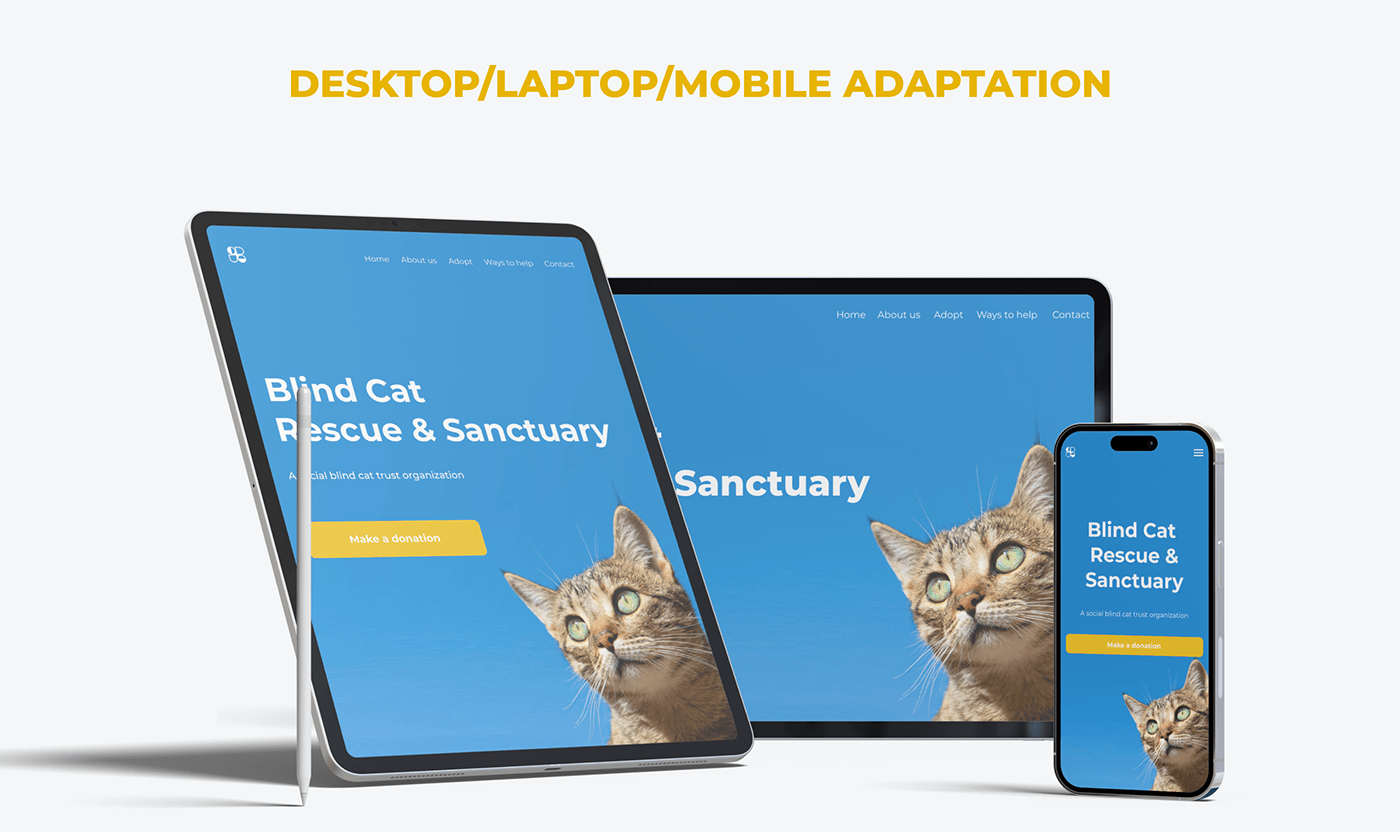 redesign charity rescue Cat prototype landing page Web Design  ux/ui