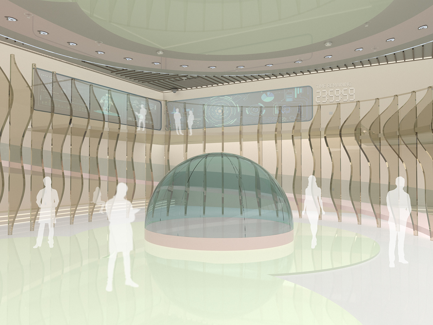 futuristic Grasshopper hightech interiors Office parametric Render Rhinoceros skecth visionary