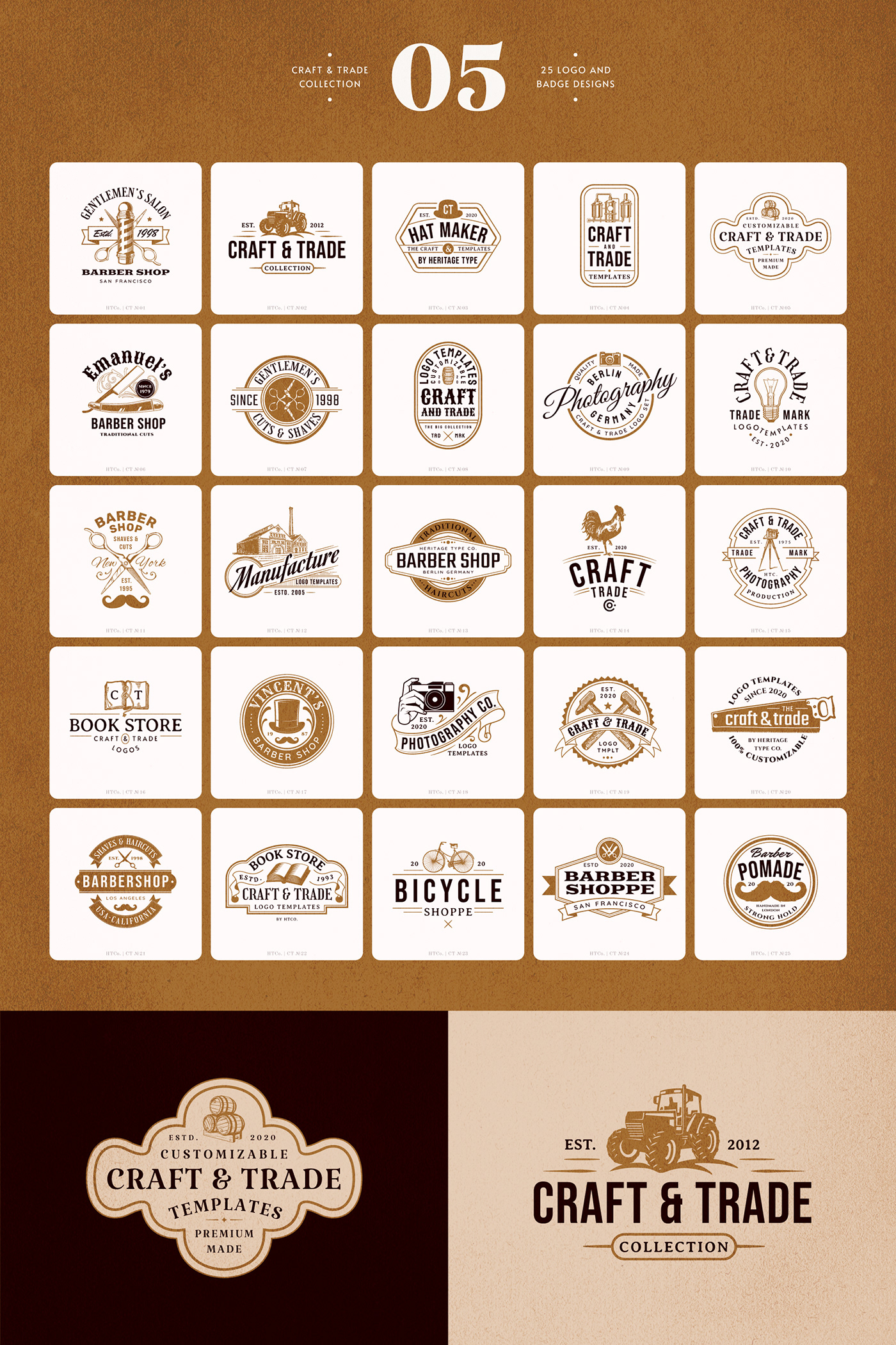 Craft and Trade logo template collection