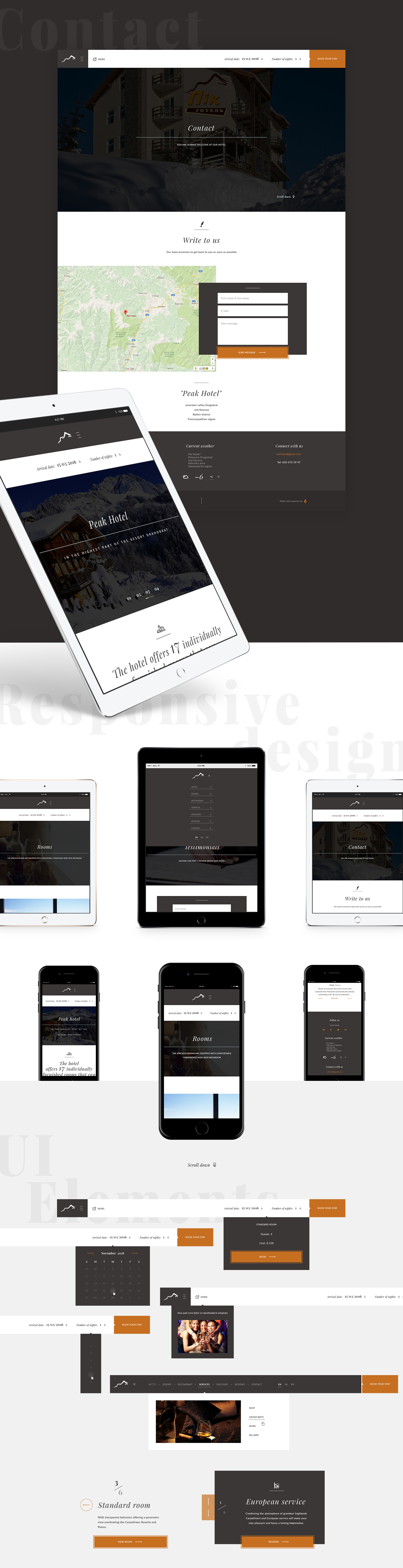 UI/UX hotel Web Design  Interaction design  Website peak