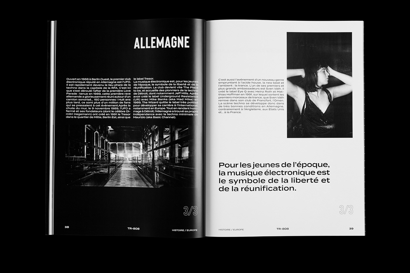 graphic design  editorial magazine print techno Layout richie hawtin Laurent Garnier detroit music