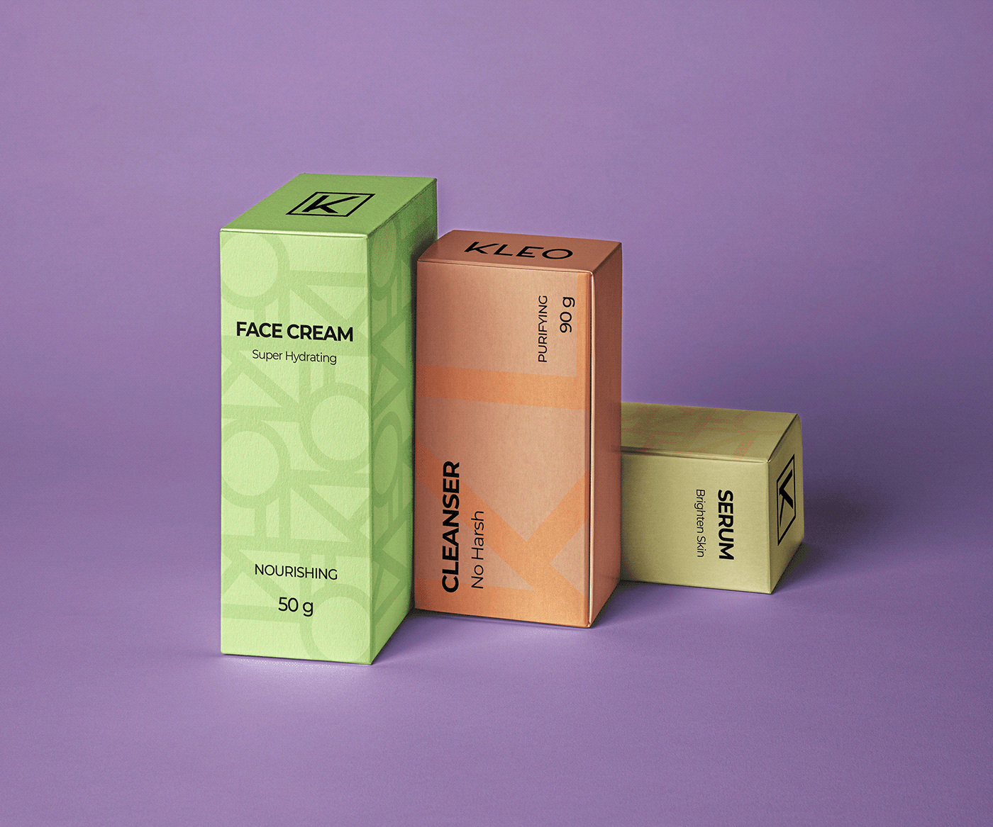 geometric Logotype Packaging skincare cosmetics box colorful Fun selfcare skin