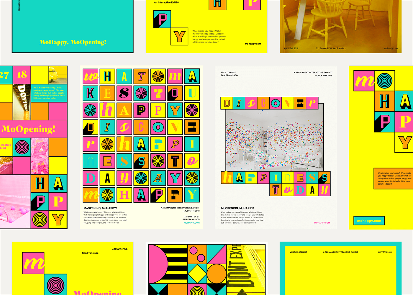 vibrant variable identity square museum pattern geometry Overlay colorful funky type adobeawards