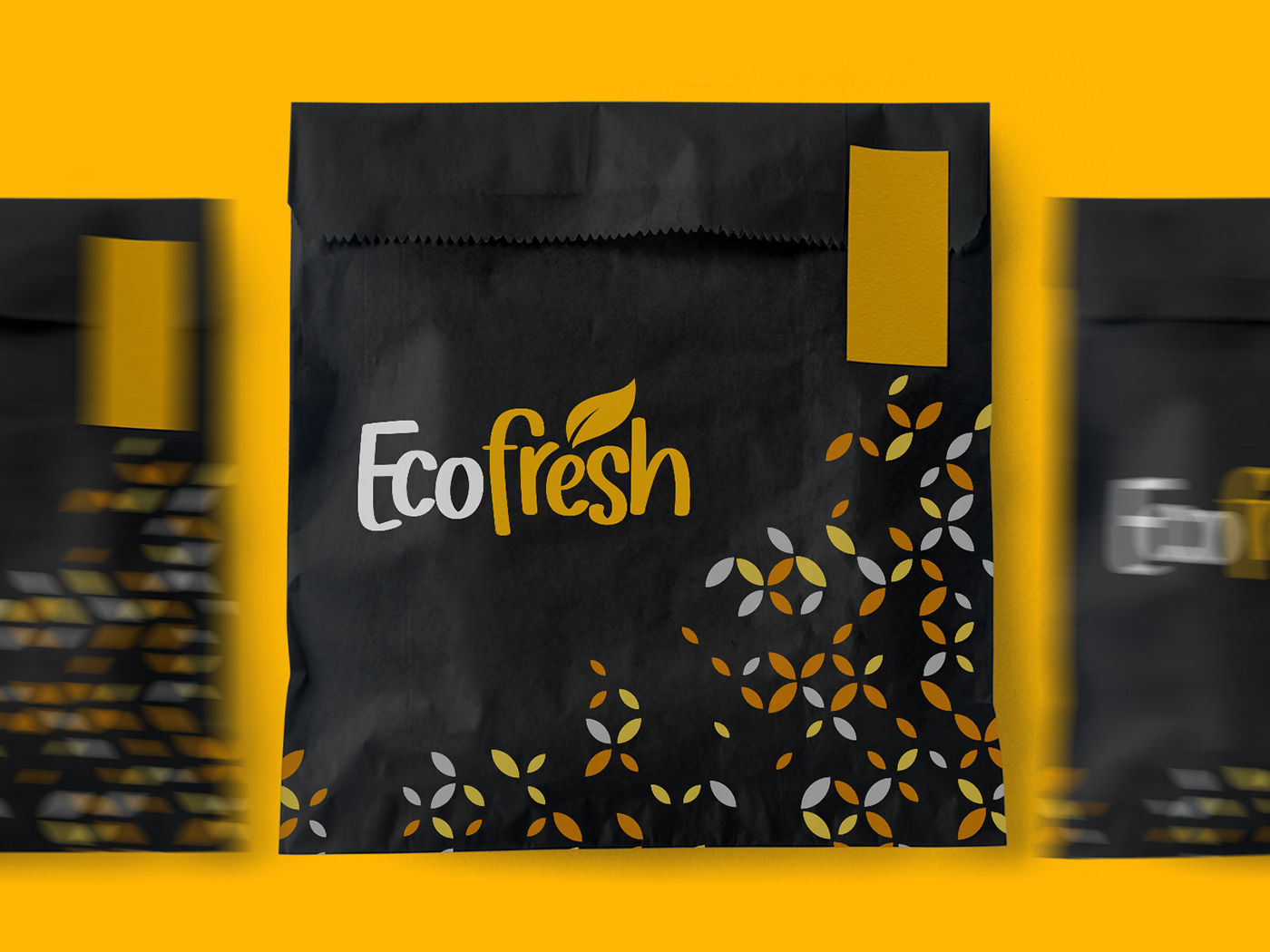 Fresh Food Logo and Paper Bag Packaging Design