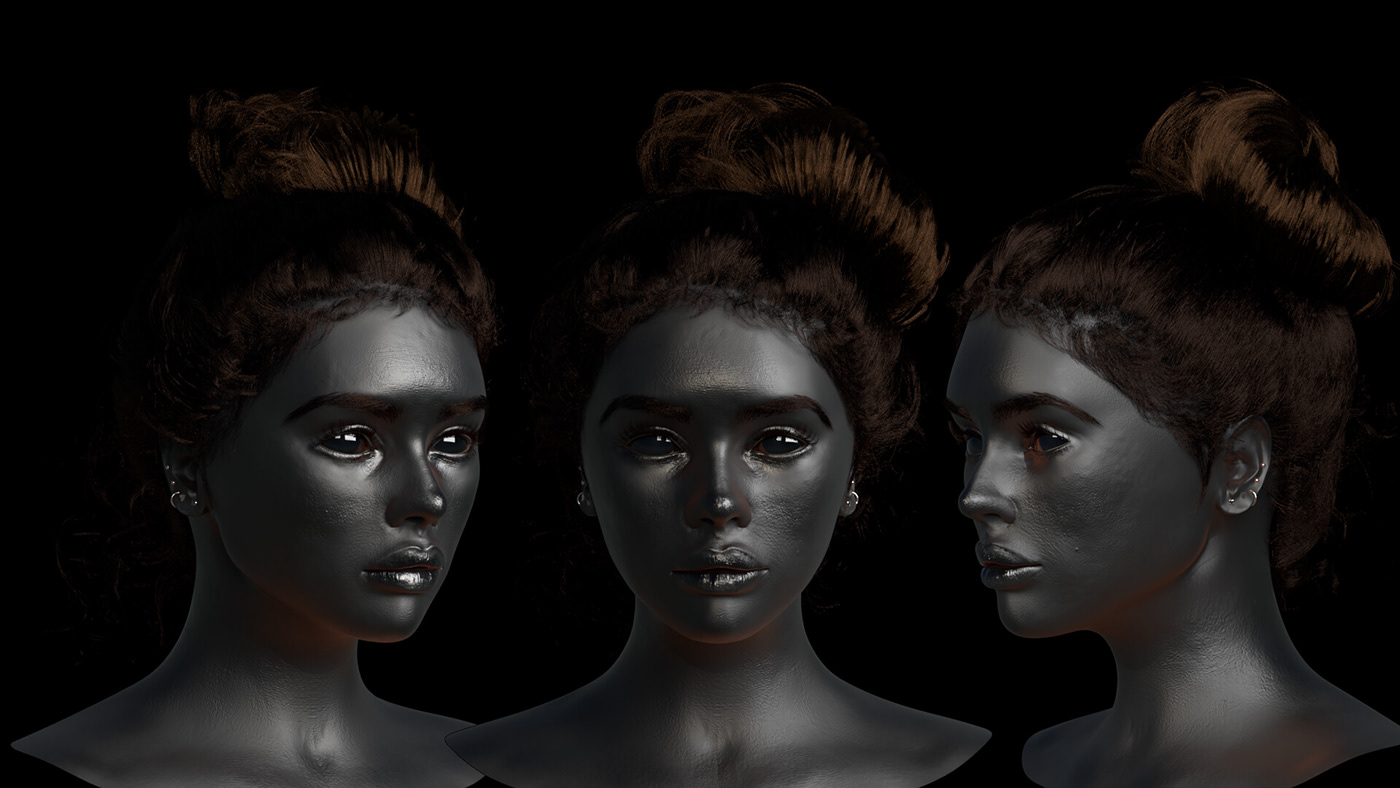 3D hair 3D model character modeling Metahuman 3d animation sculpture 3d portrait animation  3d realistic hair xgenhair