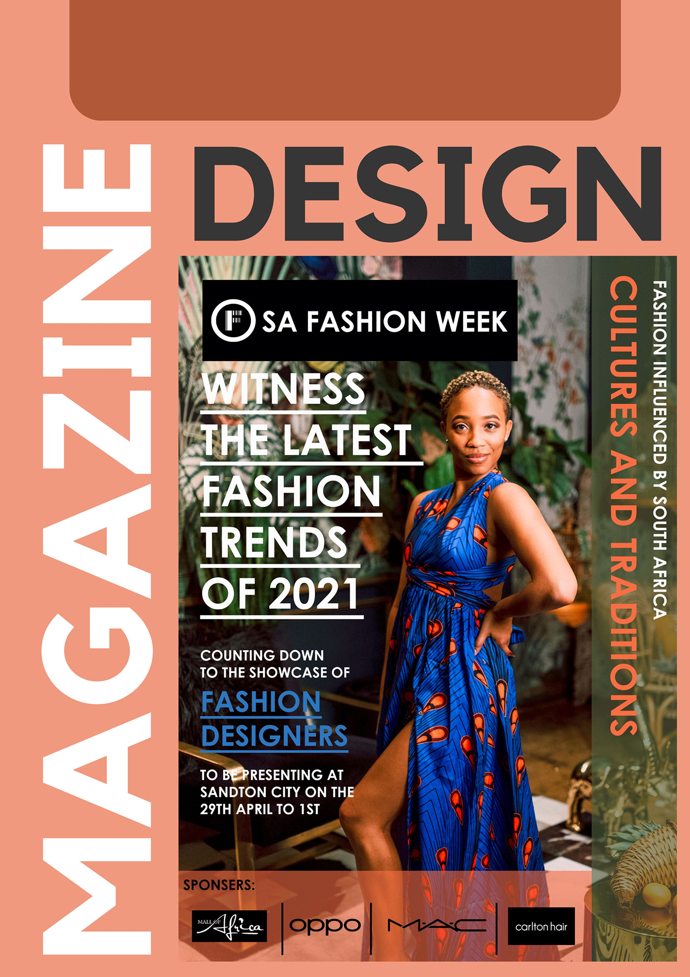 poster Advertising  adobe illustrator Adobe Photoshop Graphic Designer design Magazine Cover magazine south africa safashion week