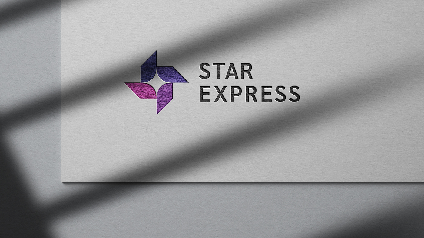 branding  Cargo company corporate delivery express logo star Stationery Style