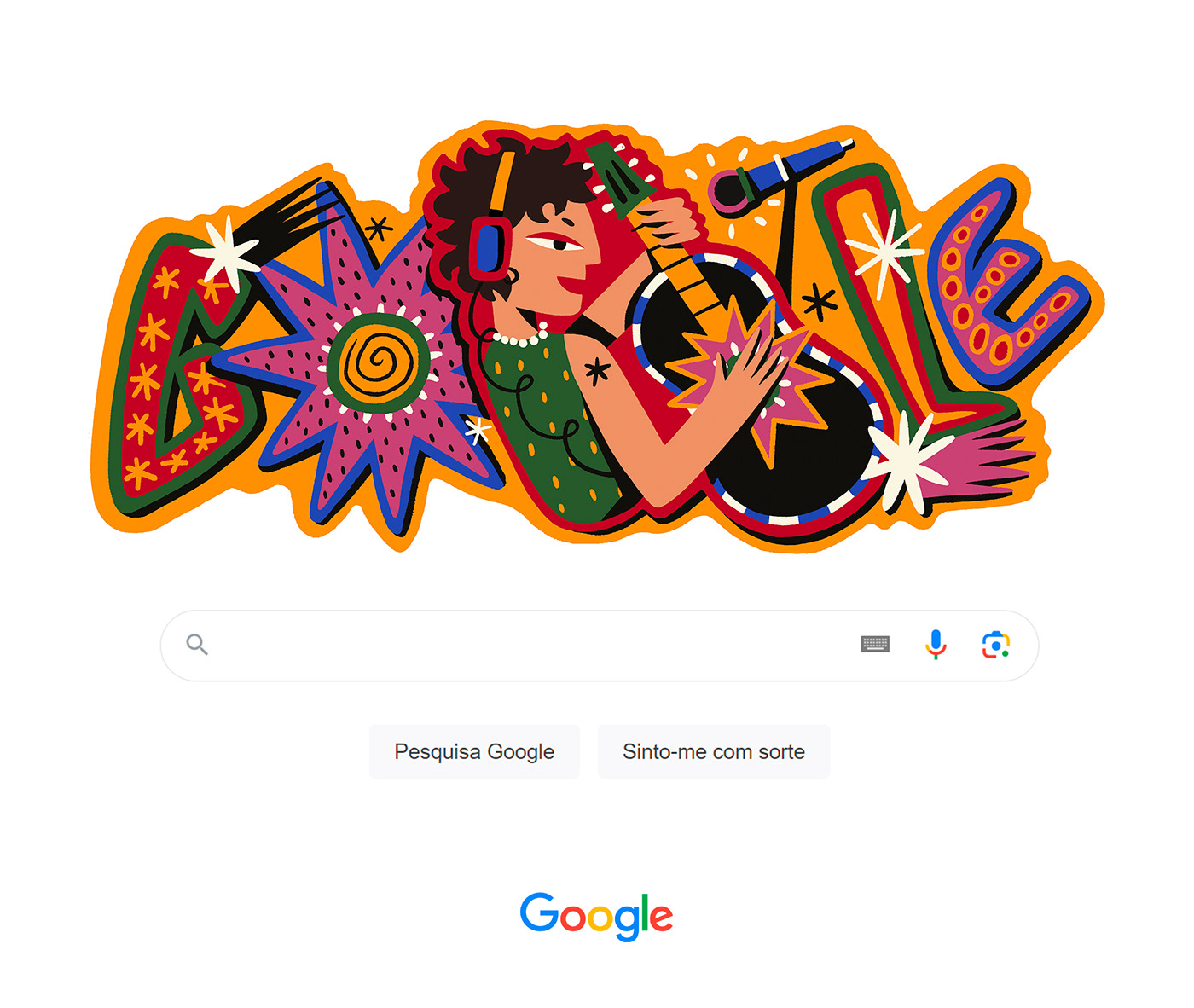 google Google Doodle Brazil music Birthday ILLUSTRATION  rock