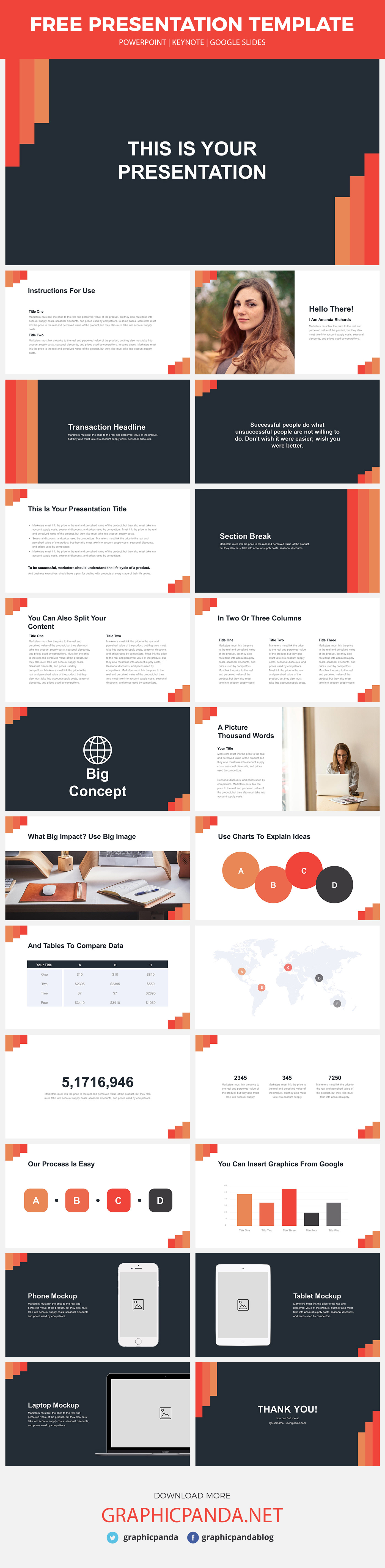 powerpoint templates free template keynote theme Google Slides marketing   investor pitch deck report sales