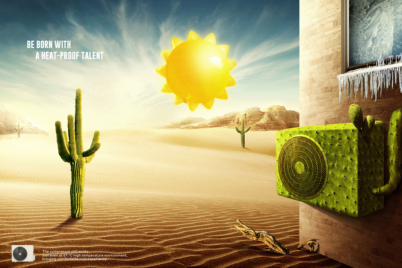canuse modify Work  only heat Born Midea camel desert cactus