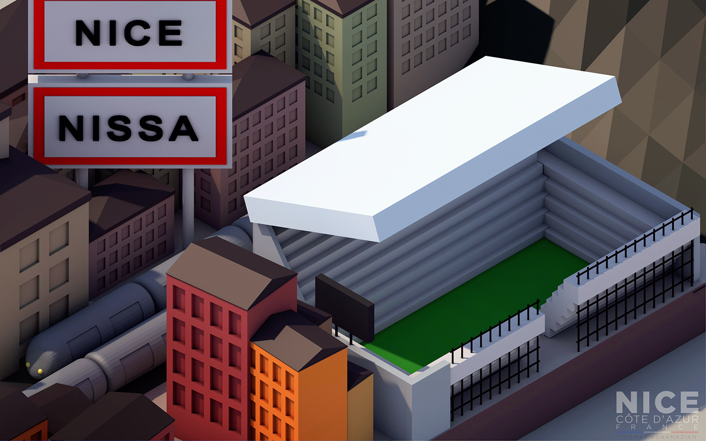 cinema4d 4d 3D nice nissa france cote d'azur French Riviera design motion Low Poly LOW poly isometri