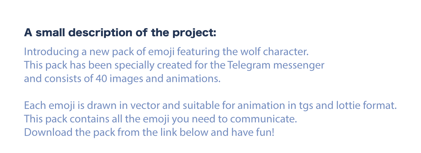 Emoji sticker wolf Telegram Sticker Design vector animation  lottie  2D Animation