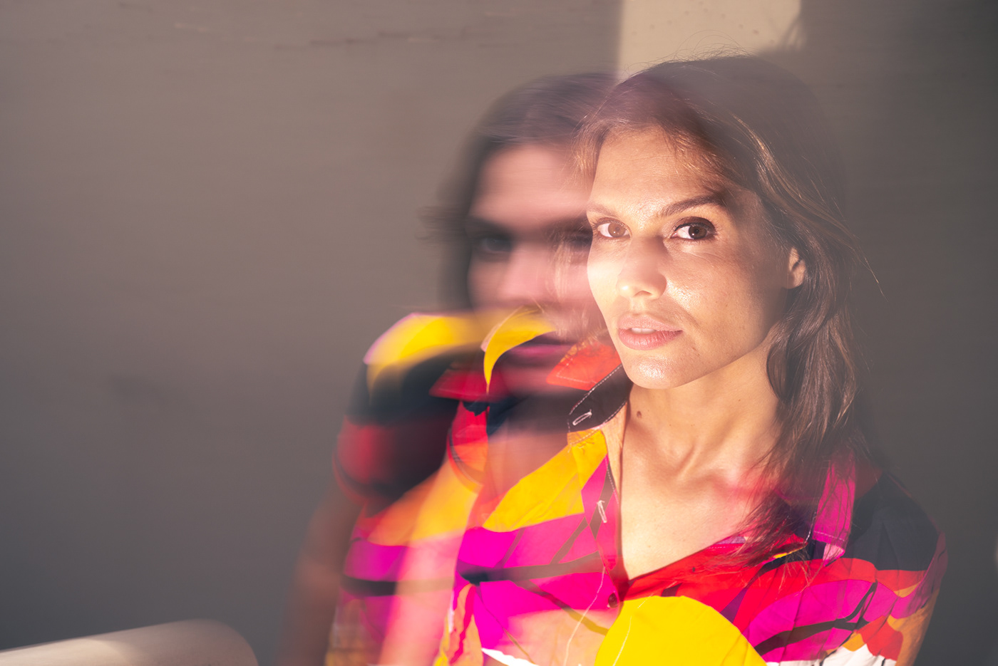 woman abstract Schizophrenia concept art digital art crazy color Fashion  blurred