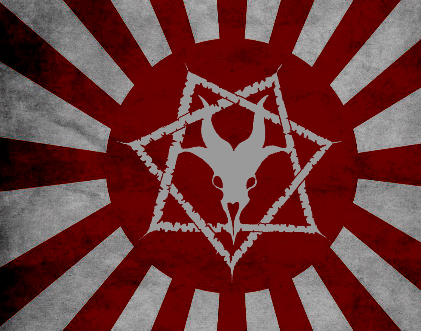figurative imperial flag jackal japanese metal katana Metal art metal artwork sabbat samurai wolf