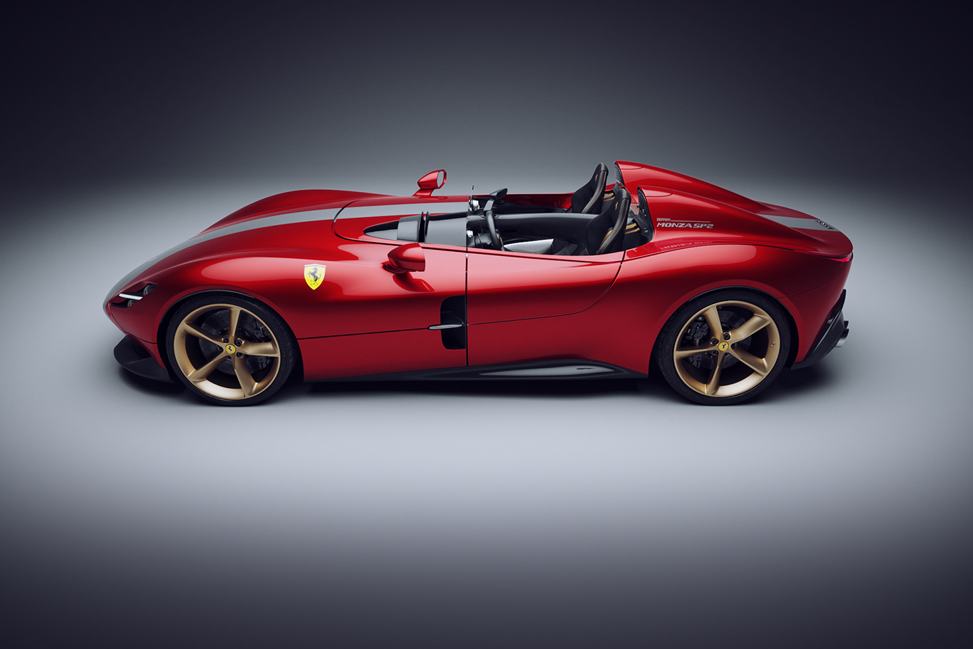 automotive   c4d car CGI coronarenderer FERRARI monza sp2 red SP2 studio