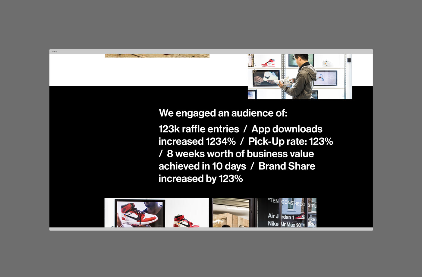 Nike off-white virgil abloh Ten Icons Foot Patrol Website design development