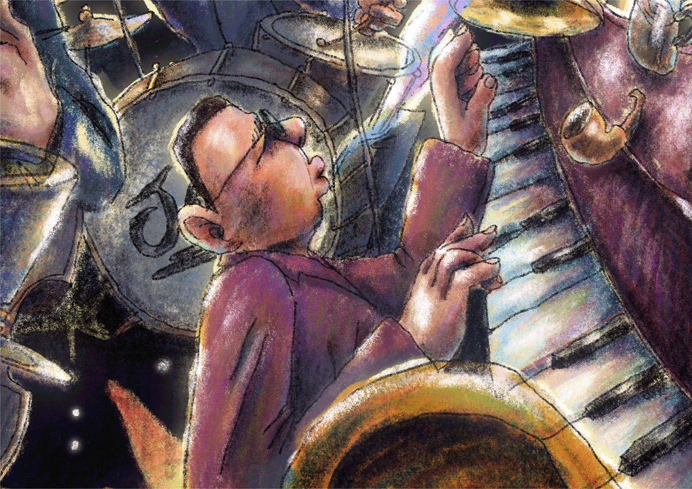 jazz jazz festival Jazz Poster music music poster posters concert poster colorpencildrawing Jazz musician pencildrawing