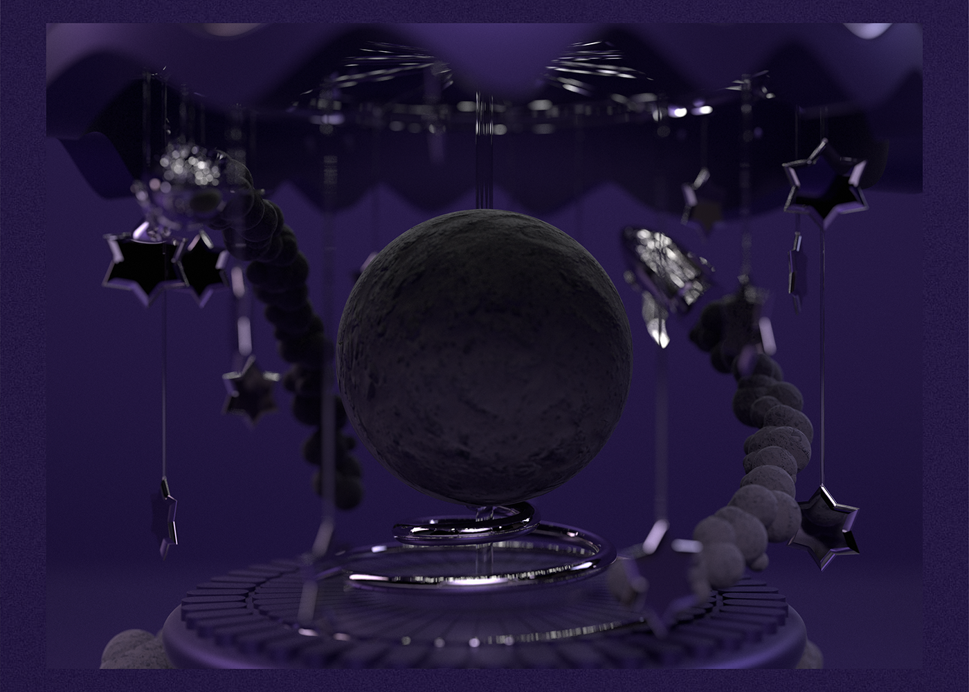 pantone ultra-violet moon 3d design 3d render 3d Poster Rhino Space  galaxy dimensions