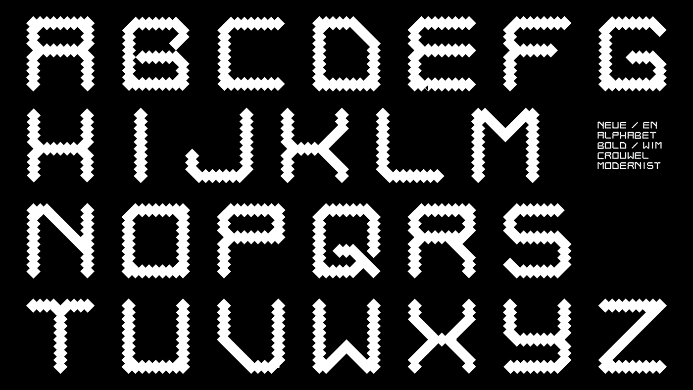 typeface design typography   font wim crouwel display font lettering Legacy bold font alphabet Bechance graphicdesign