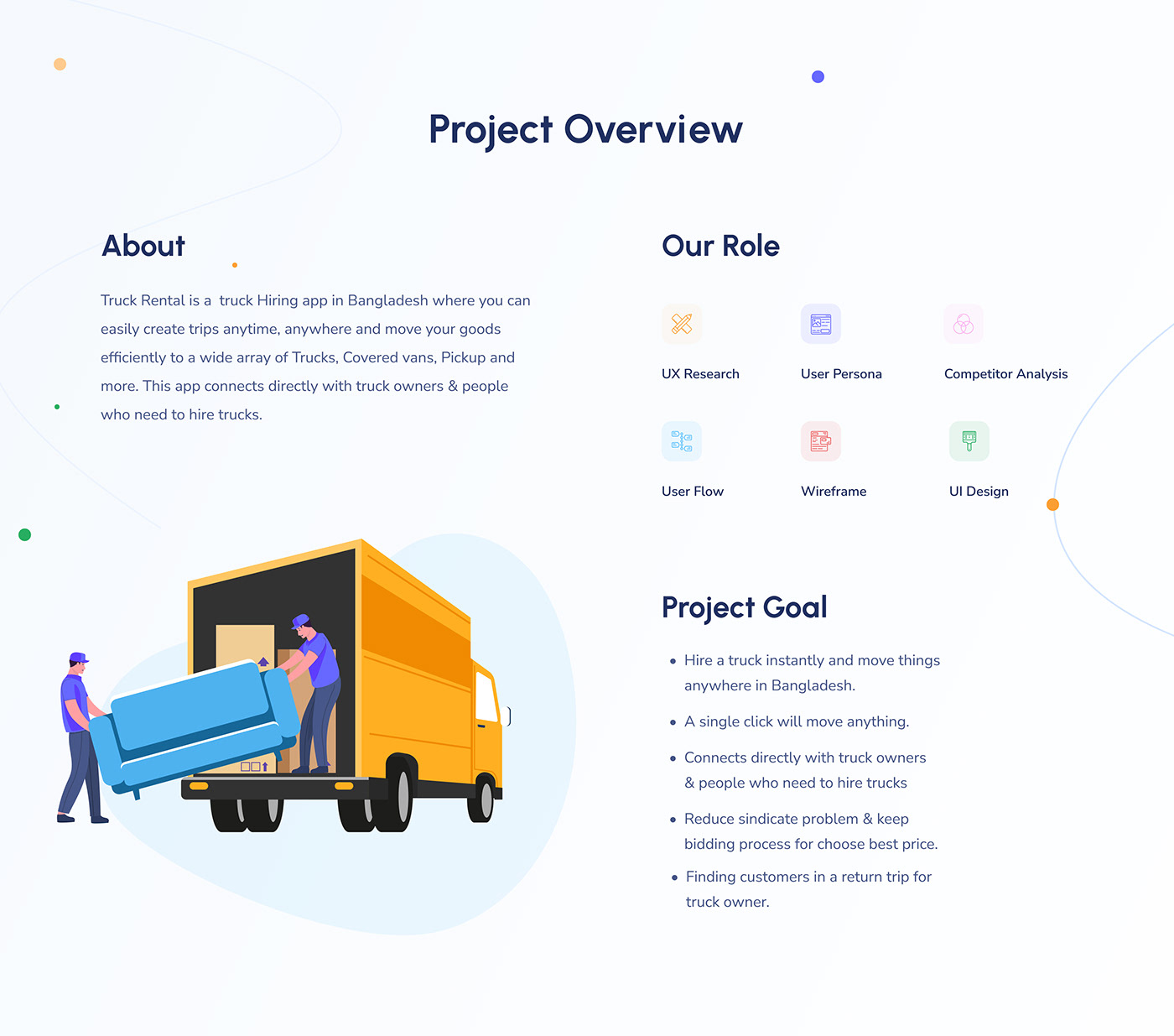 app design Case Study Interection Design  Mobile app product design  truck hiring UI Animation ui design ui ux visual design