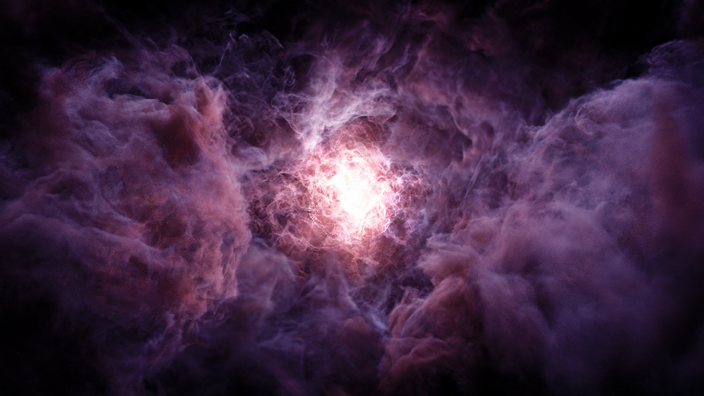 3D CGI cinema 4d fantastic galaxy nebula simulation Space  stars volumetric