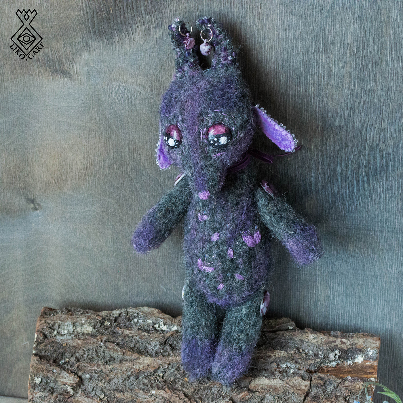 doll toy crochet amigurumi handmade violet lilac Embroidery art craft