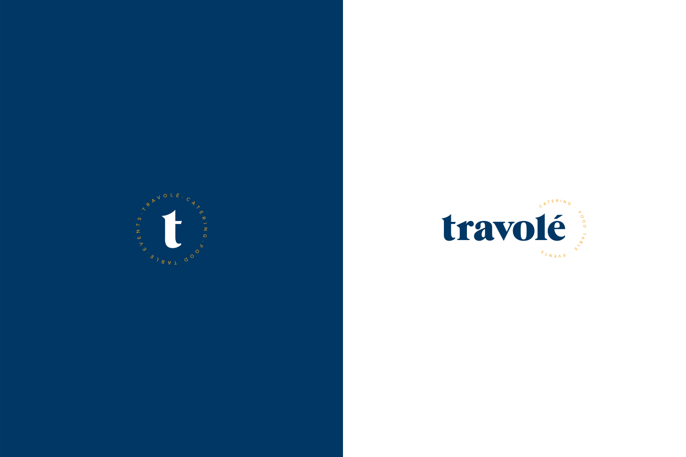 Travole catering branding  Logotype brand design identity blue logo euforia