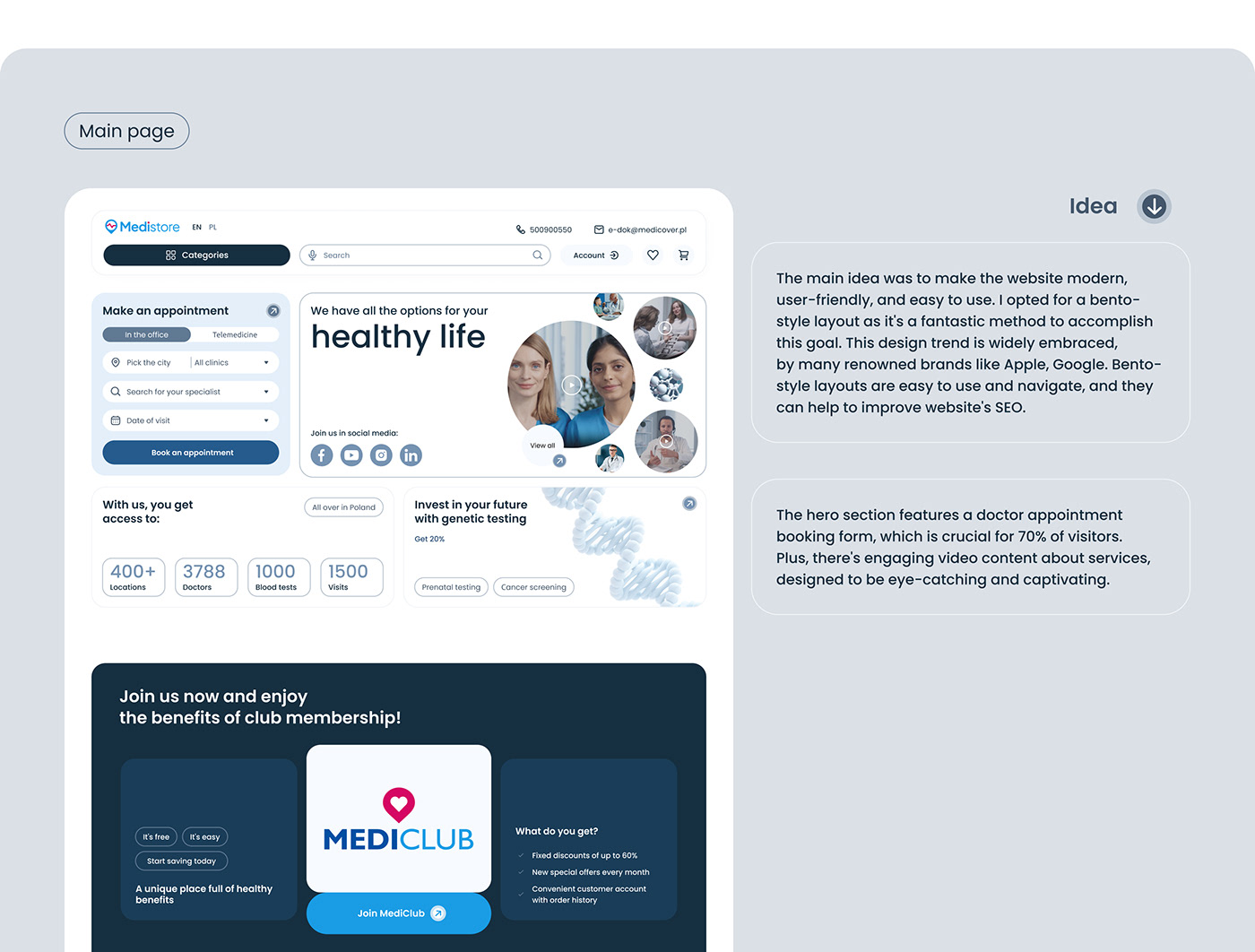 UI/UX Website Health ux medical Helthcare medicine redesign mobile medical design