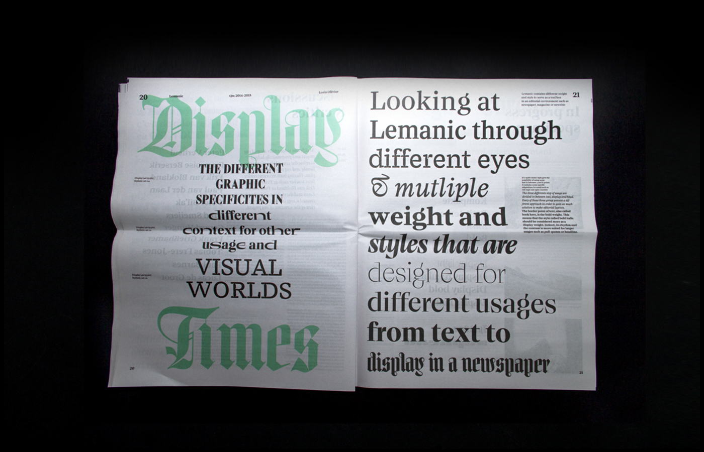 type design exploration newspaper