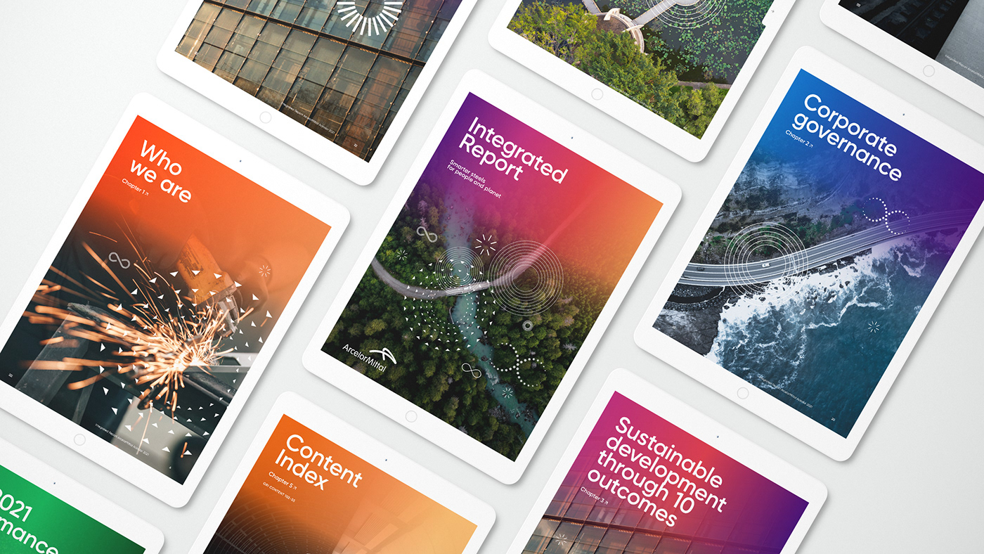 Different covers from the ArcelorMittal Acindar Integrated Report