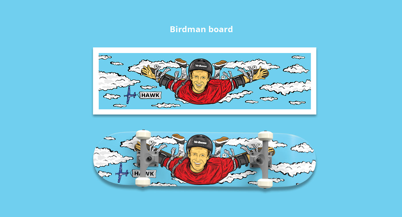 SkateJamContest aryanovgraphics vlad aryanov Tony Hawk Birdhouse skateboarding skate skateboard graphics Behance