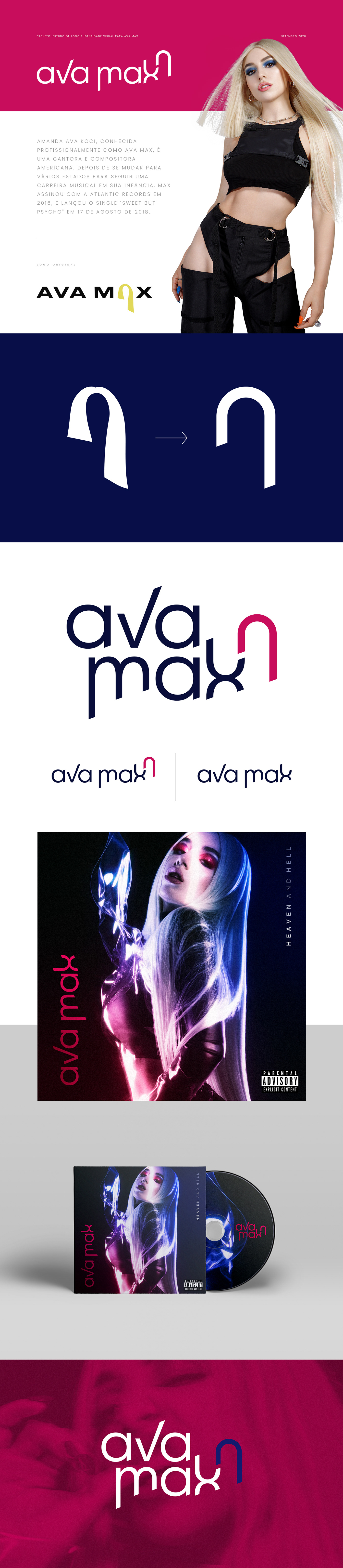 Album ava max cd hair ID logo music pop Singer visual identity