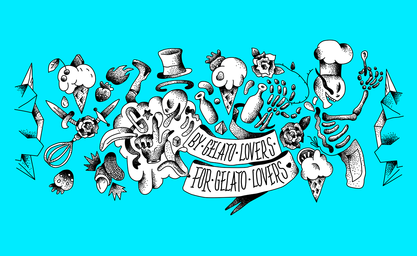 Illiustration Gelato icecream branding  Web Design  logo Logotype art direction  food design creative