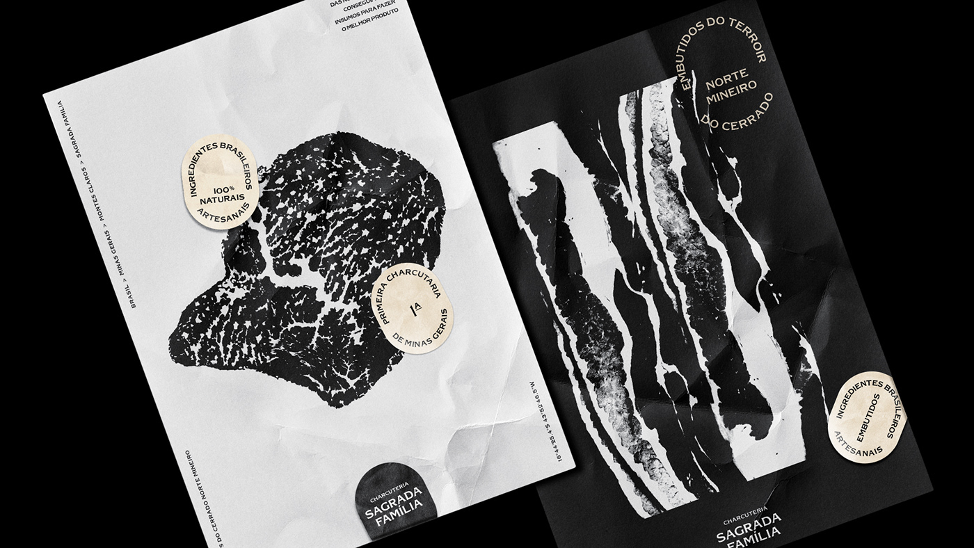 badge black and white Charcuterie craft experimental hand-made identity meat Packaging rebranding