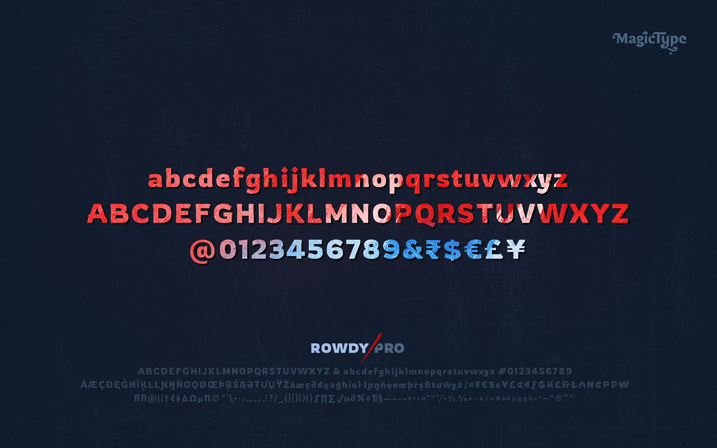 rowdy Typeface Display font Latin India rough grunge Bollywood action