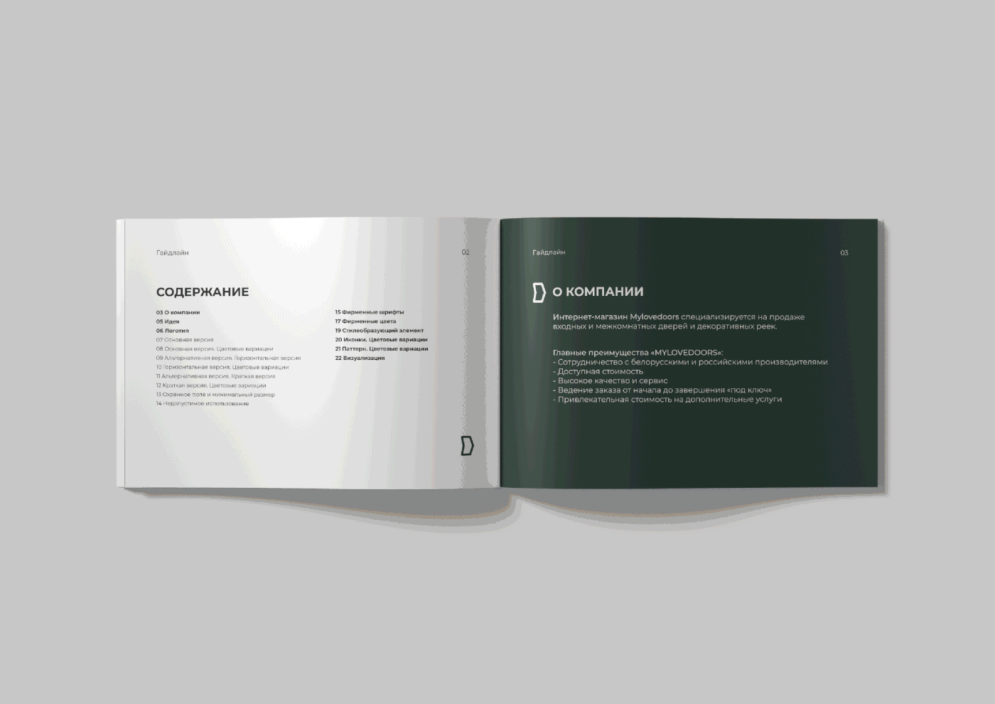 guidelines brandbook Logotipo айдентика брендинг полиграфия графический дизайн Двери строительство брендбук