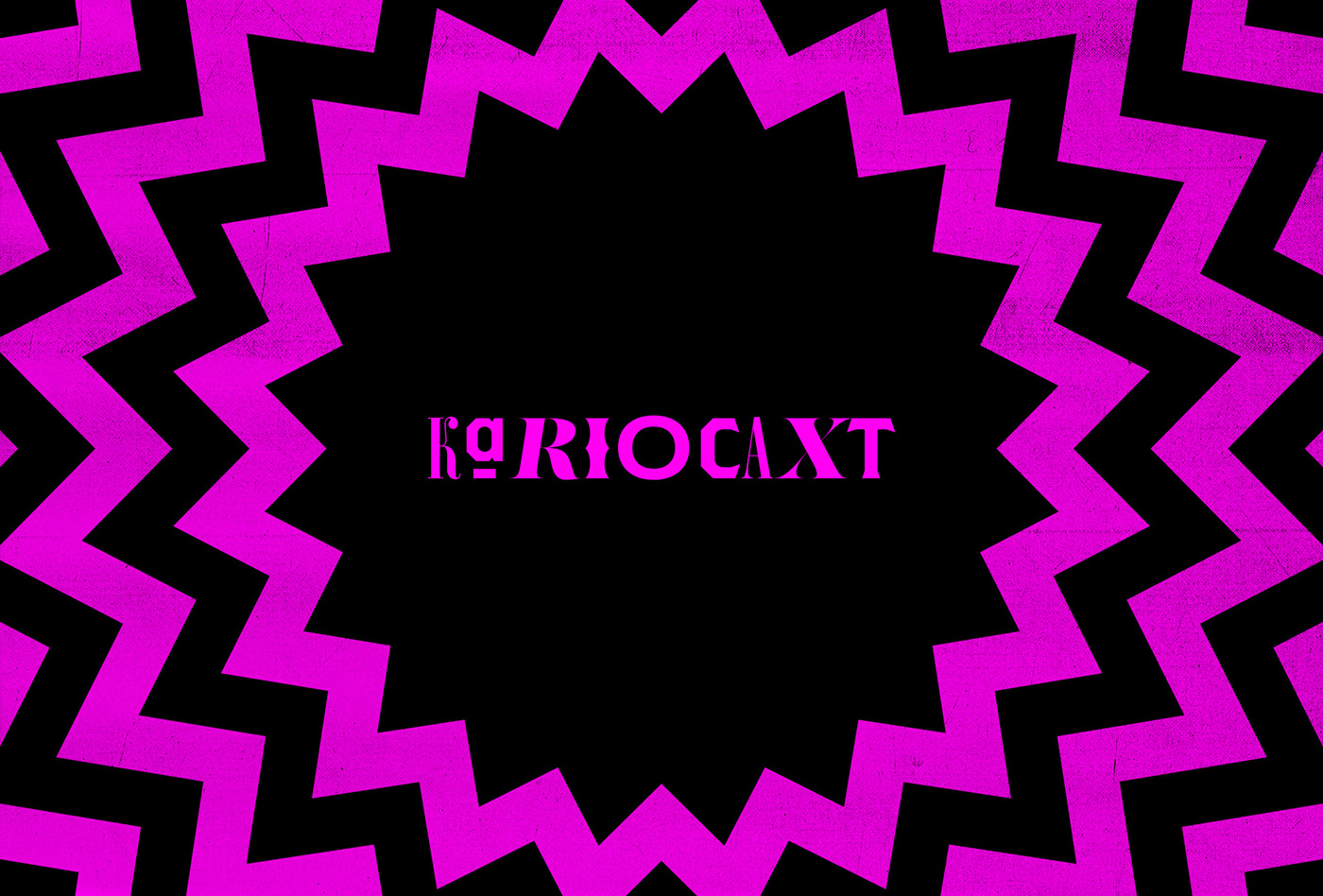 Tipografia e ícones que fazem parte da identidade visual criada para o podcast Kariocaxt 
